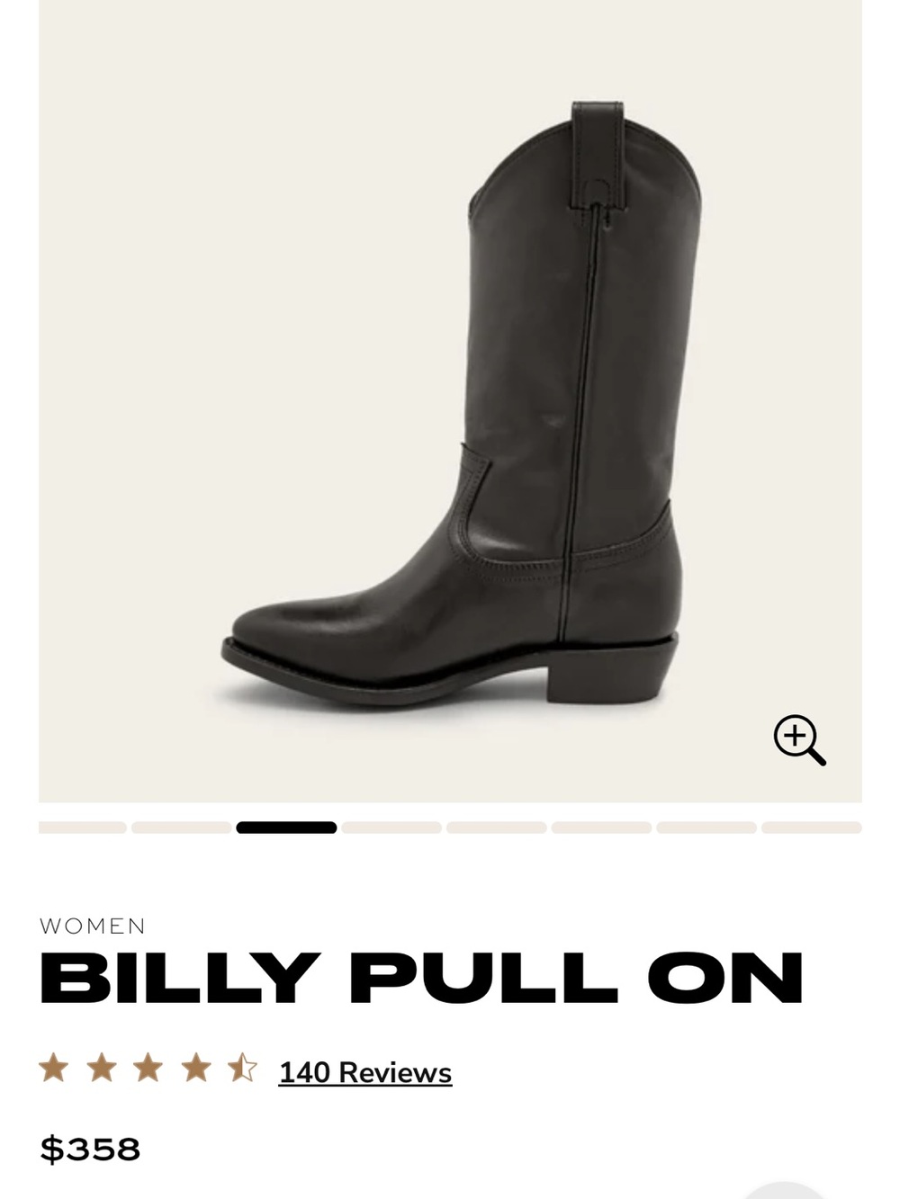 Frye Billy Pull On Women's Tall Western Boot in Black